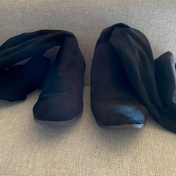 Black Suede Thigh High Boots - Picture 1 of 3